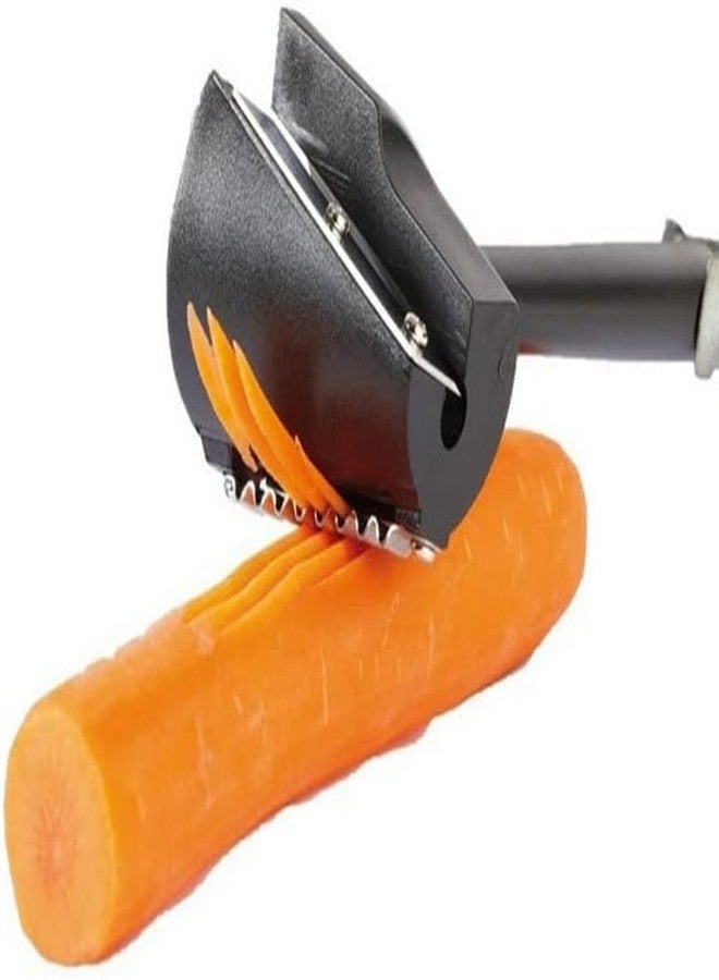 SHOPVILLA Carrot Curler and Peeler, Long-sharped Vegetables Fruit Flower Maker Cutte, Black Carrot Spiral Shred Slicer Root Vegetables Fruits Slicer Sharpener Garnishing Tool - Image 3